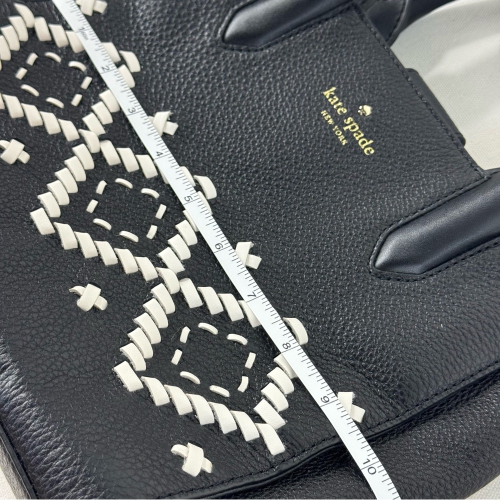 Kate Spade New York Flynn Street Small Meriwether Satchel Black Leather WKRU5488 - Picture 11 of 14